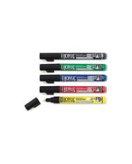 Le Libr'air - Set de 5 ACRYLIC MARKER assortiment primaire Pointe Ronde 1,2 mm PEBEO - Tunisie