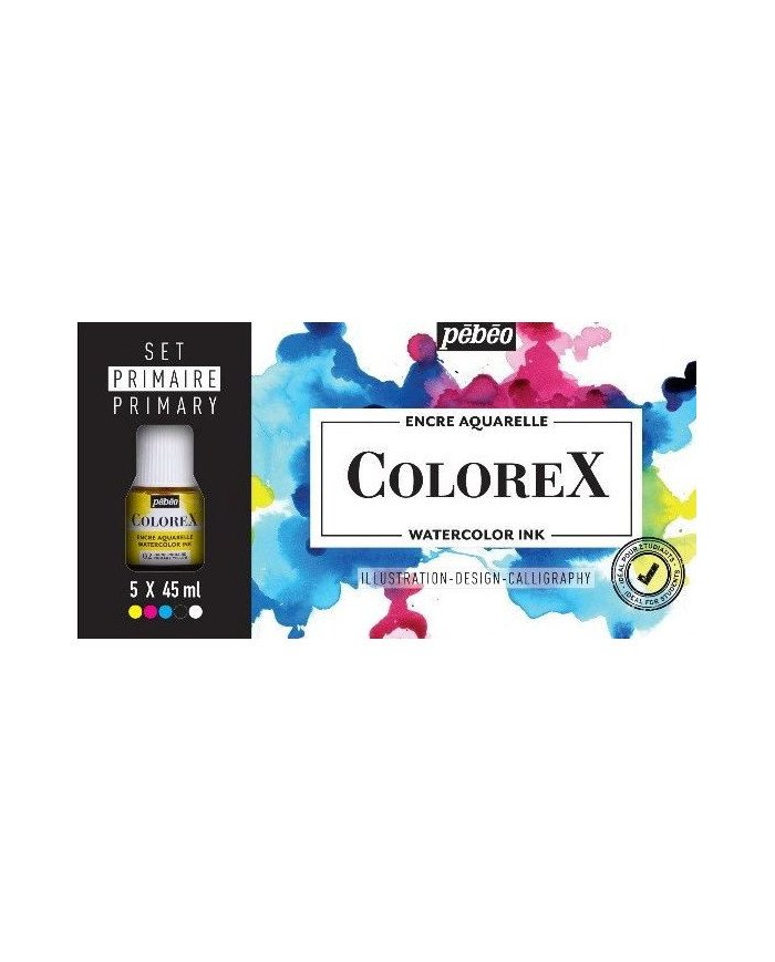 Le Libr'air - Encre aquarelle ColoreX Set Primaire 5 X 45 ml PEBEO - Tunisie