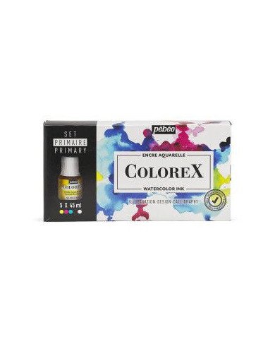 Le Libr'air - Encre aquarelle ColoreX Set Primaire 5 X 45 ml PEBEO - Tunisie