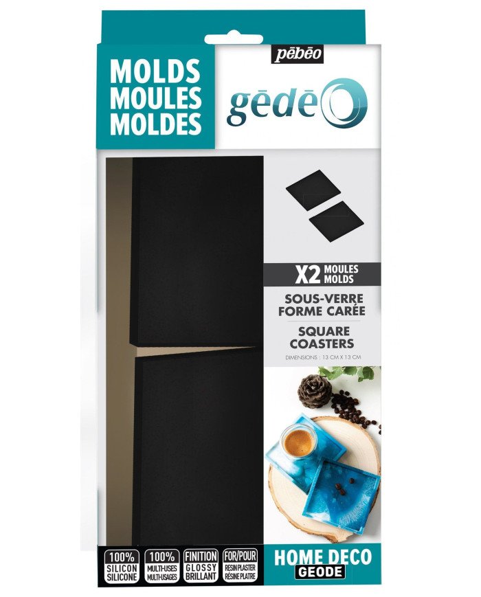 Le Libr'air - Moules Gédéo Dessous de Verre Carré 2 pièces PEBEO - Tunisie Le Libr'air - Moules Gédéo Dessous de Verre Carré 2 pièces PEBEO - Tunisie
