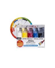 Le Libr'air - STUDIO ACRYLICS PACK PRIMAIRES 5 TUBES 100 ML + ROUE CHROMATIQUE OFFERTE - Tunisie Le Libr'air - STUDIO ACRYLICS PACK PRIMAIRES 5 TUBES 100 ML + ROUE CHROMATIQUE OFFERTE - Tunisie