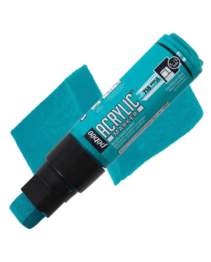 Le Libr'air - Marqueur Acrylique pointe 3en1 5-15 mm Bleu Caraibes PEBEO - Tunisie
