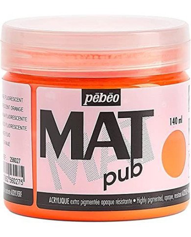 Le Libr'air - Acrylique MAT pub 140 ml Orange Fluorescent PEBEO - Tunisie
