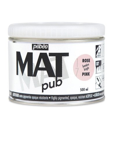 Le Libr'air - Acrylique MAT pub 500 ml Rose Lumière PEBEO - Tunisie