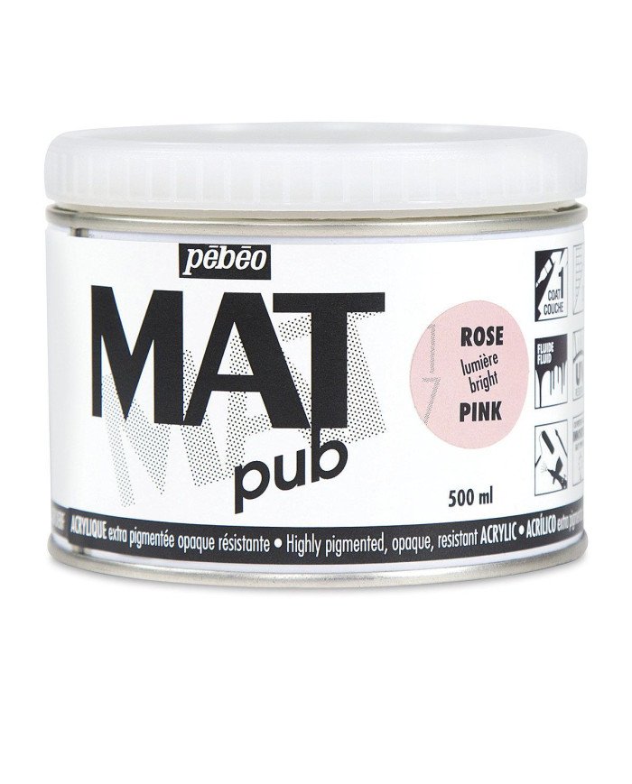 Le Libr'air - Acrylique MAT pub 500 ml Rose Lumière PEBEO - Tunisie