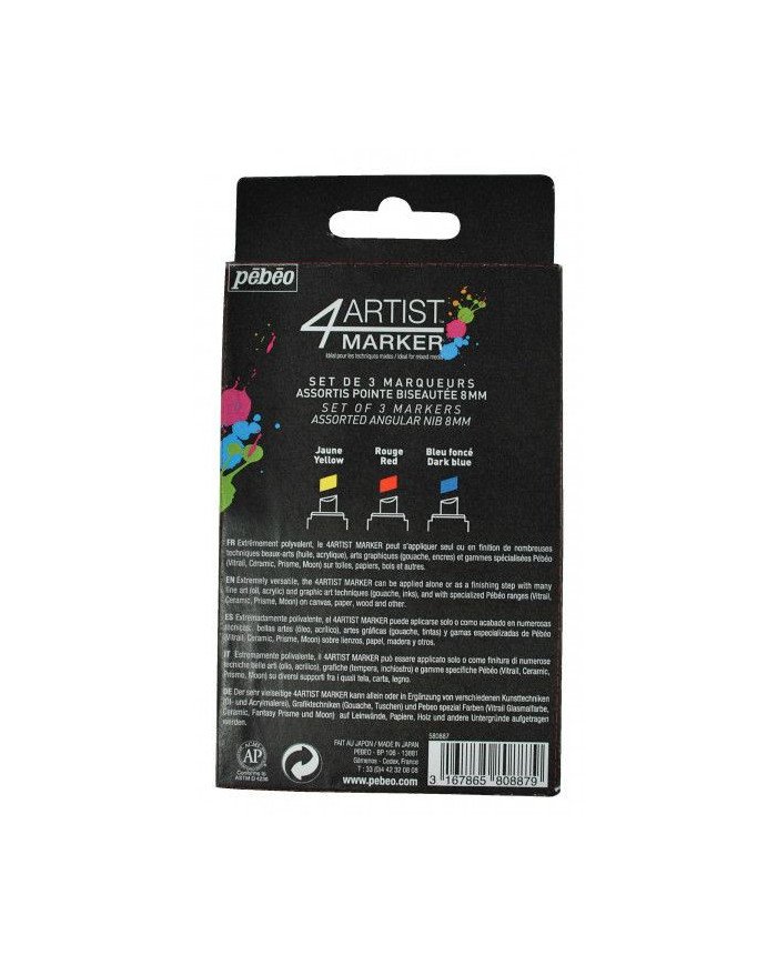 Le Libr'air - 4ARTIST MARKER Set 3x8 mm Basique PEBEO - Tunisie