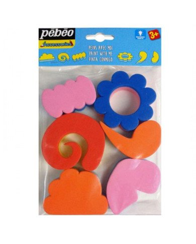 Le Libr'air - Set 6 Tampons double mousse Formes assorties PEBEO - Tunisie