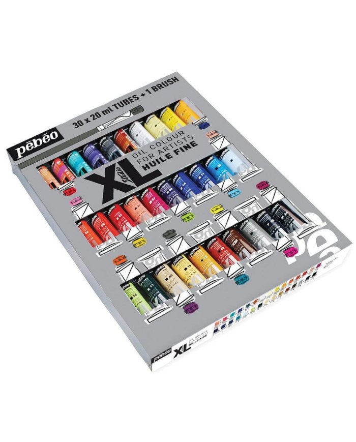 Le Libr'air - Huile Fine XL Etui 30 Tubes de 20 ML Assortis et Pinceau PEBEO - Tunisie