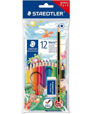 Le Libr'air - 12 Crayons de Couleur + Crayon noir + Gomme STAEDTLER - Tunisie