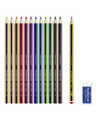 Le Libr'air - 12 Crayons de Couleur + Crayon noir + Gomme STAEDTLER - Tunisie