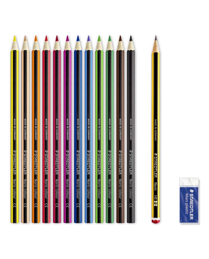 Le Libr'air - 12 Crayons de Couleur + Crayon noir + Gomme STAEDTLER - Tunisie