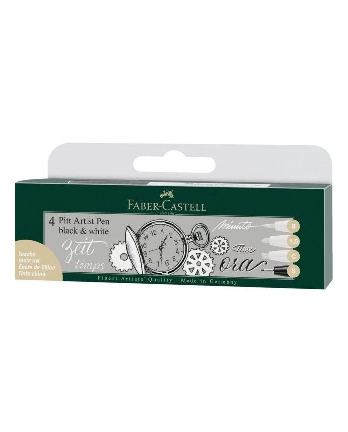 Le Libr'air - Feutre Pitt Artist Pen, Boîte de 4, Noir & Blanc - Faber Castell - Tunisie Le Libr'air - Feutre Pitt Artist Pen, Boîte de 4, Noir & Blanc - Faber Castell - Tunisie