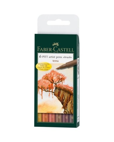 Le Libr'air - Pochette 6 Feutres Pitt Artist Pens Couleurs Terre - Faber Castell - Tunisie Le Libr'air - Pochette 6 Feutres Pitt Artist Pens Couleurs Terre - Faber Castell - Tunisie