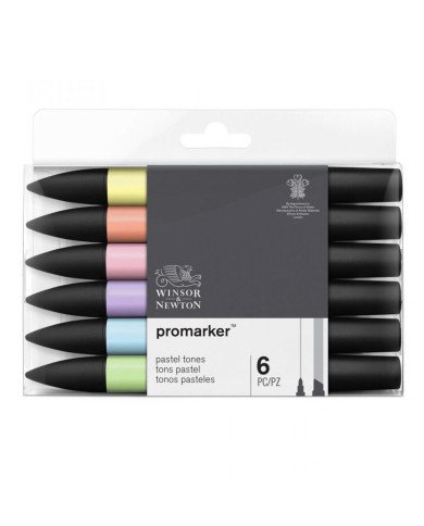 Le Libr'air - Set de 6 Feutres Promarker Tons Pastels - Winsor&Newton - Tunisie