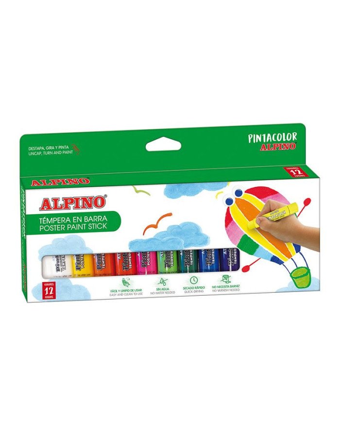 Gouache en Stick ALPINO 12 couleurs Gouache en Stick ALPINO 12 couleurs