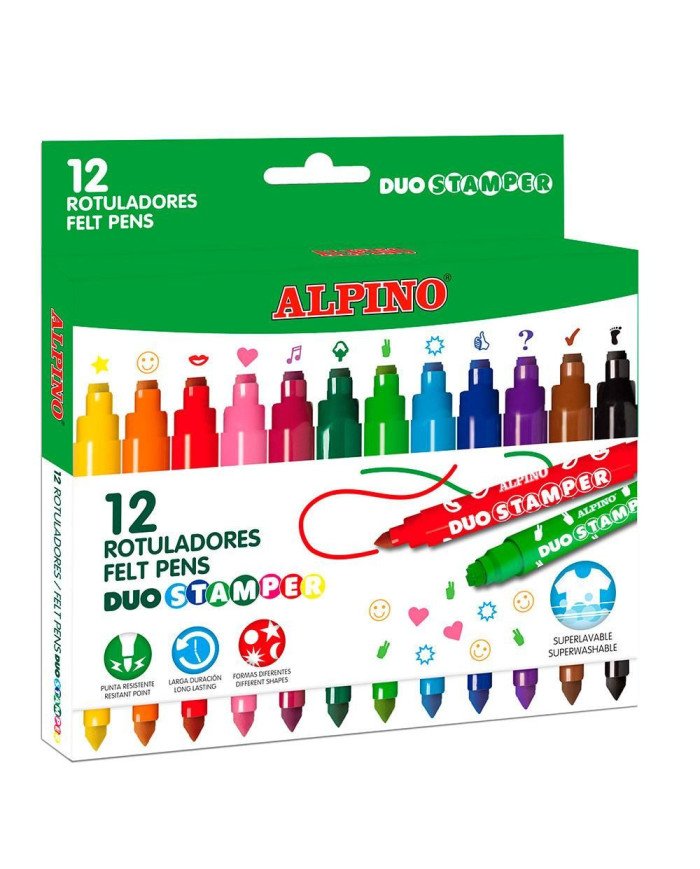 Marqueur ALPINO duo stamper 12 couleurs