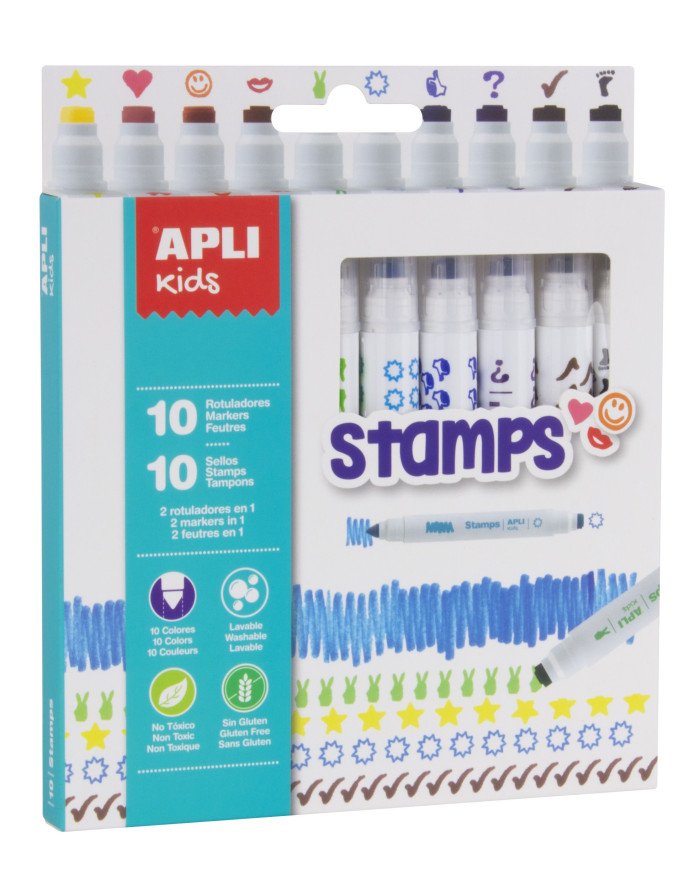 10 Marqueurs COLORS & STAMPS APLI