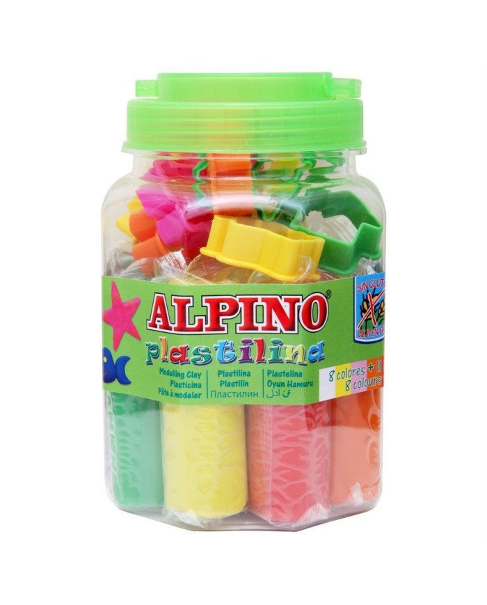 Pâte à modeler + 10 moules + Rouleau ALPINO
