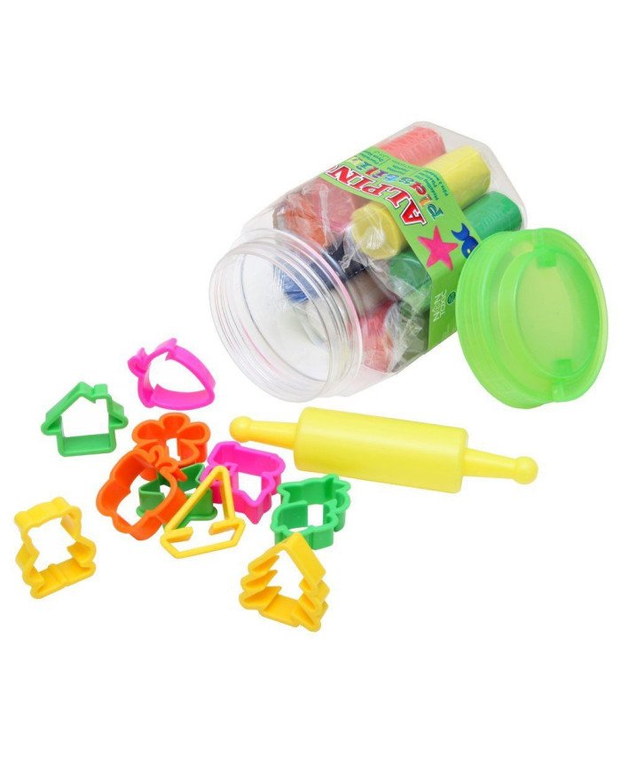 Pâte à modeler + 10 moules + Rouleau ALPINO