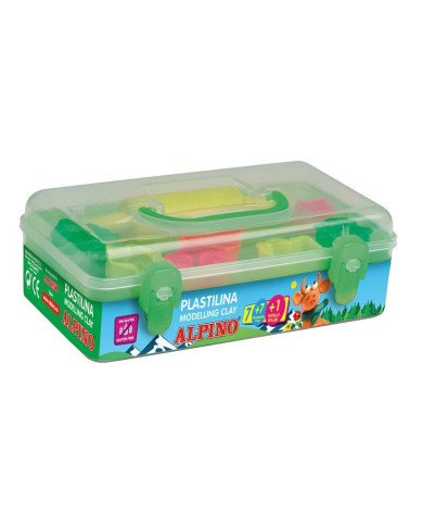 Kit pâte à modeler ALPINO 7 couleurs + 7 outils + rouleau