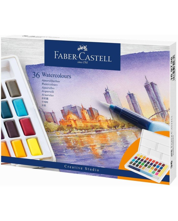 Le Libr'air - Boîte de 36 Aquarelles en godets - Faber Castell - Tunisie