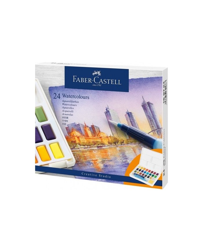 Le Libr'air - Boîte de 24 Aquarelles en godets - Faber Castell - Tunisie