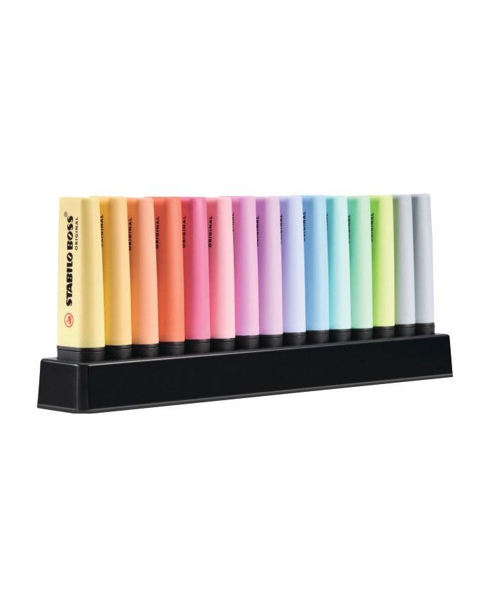 Set De 15 Surligneurs STABILO BOSS pastel + 1 deskset