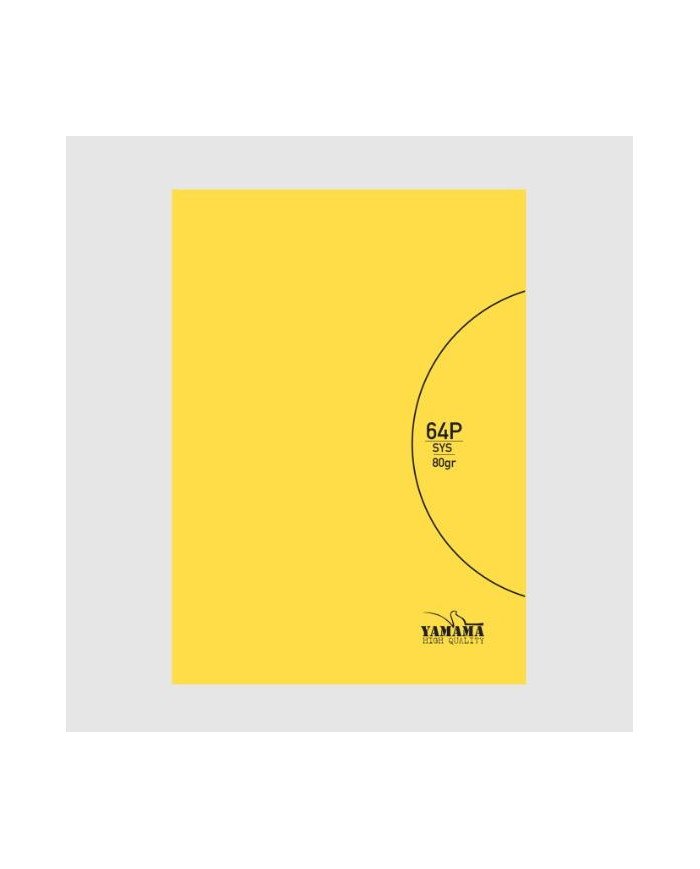 Cahier piqure 17*22 - 64 Pages 80G Uni Jaune PP BMV Yamama