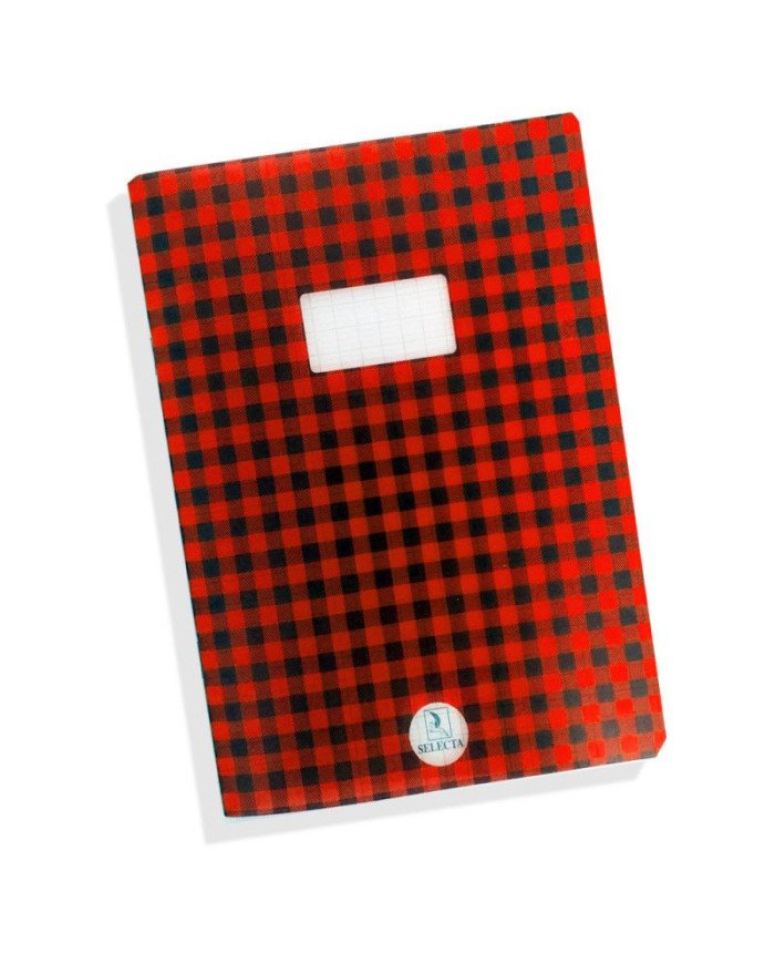 Cahier Piqure 17*22 PP - 48P Carreaux Rouge SELECTA