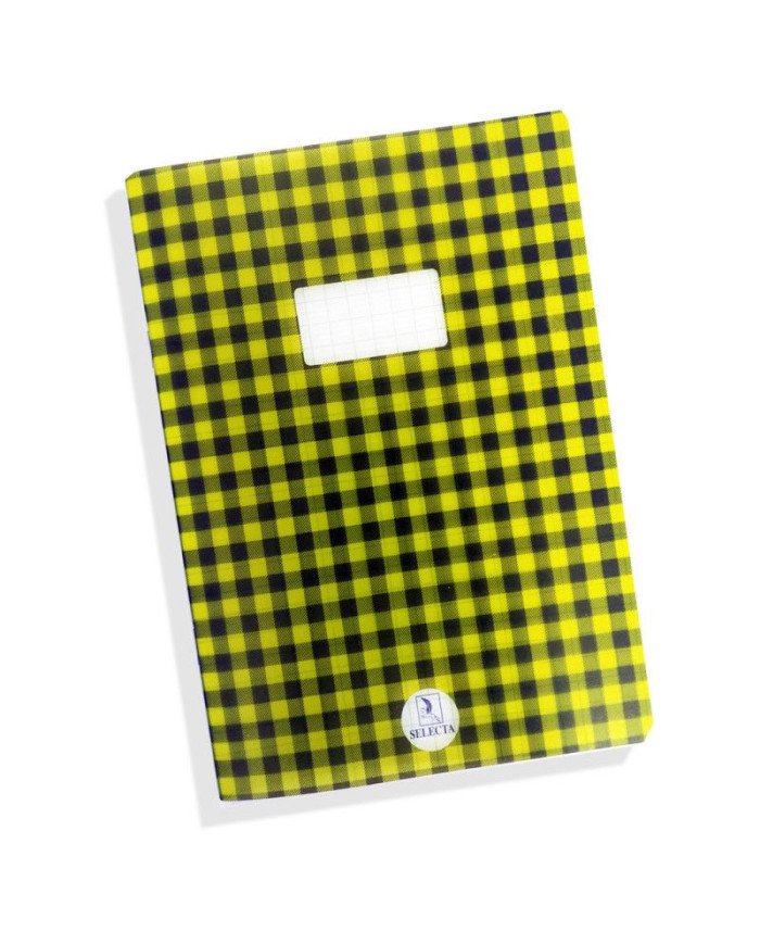 Cahier Piqure 17*22 PP - 48P Carreaux Jaune SELECTA