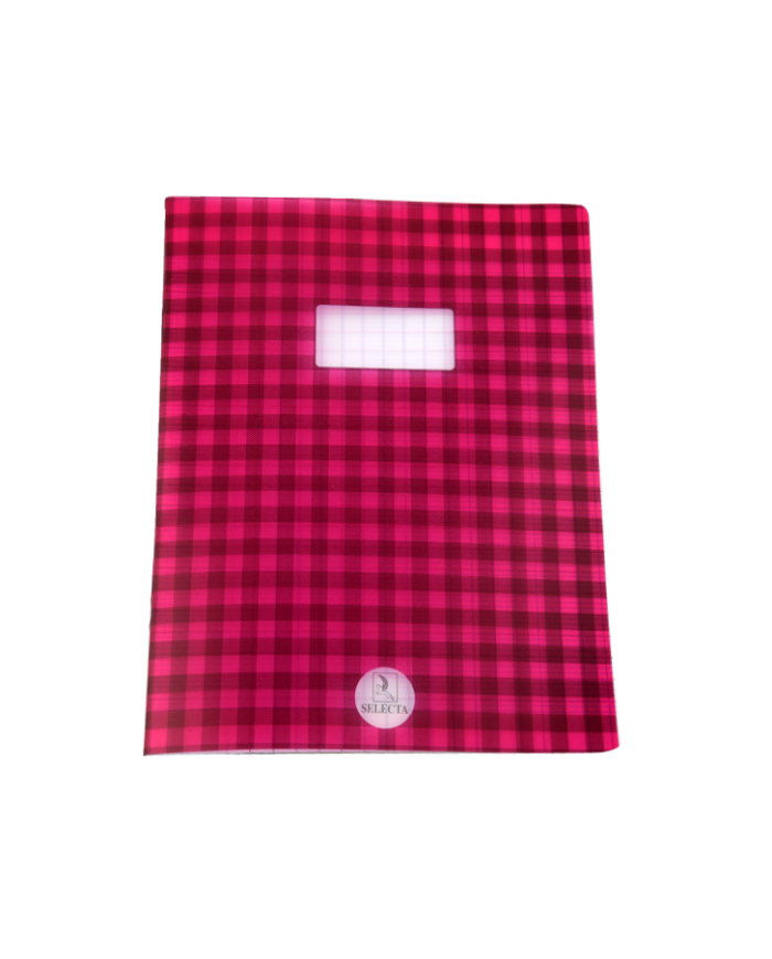 Cahier Piqure 17*22 PP - 48P Carreaux Rose SELECTA