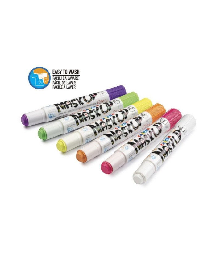Boite 6 Bâtons De Maquillage Mask Up Néon CARIOCA Boite 6 Bâtons De Maquillage Mask Up Néon CARIOCA