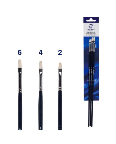Set de 3 pinceaux VAN GOGH pour huile/acrylique série 210 No. 2-4-6