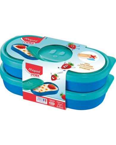 Set 2 boites à goûter Picnik Concept Maped bleu