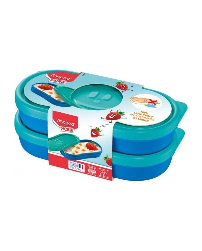 Set 2 boites à goûter Picnik Concept Maped bleu