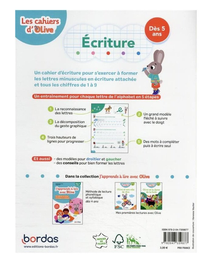 Les cahiers d'Olive - Ecriture - Dès 5 ans