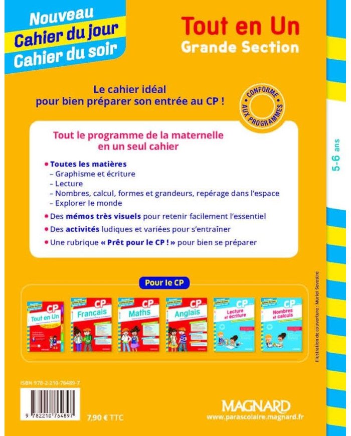 Nouveau cahier du jour / cahier du soir : tout en un - maternelle - GS