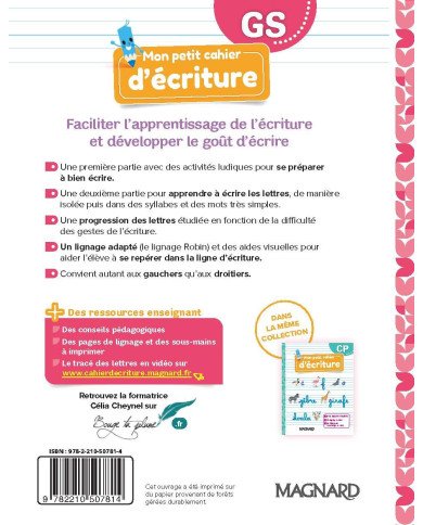 Mon petit cahier d'écriture - GS