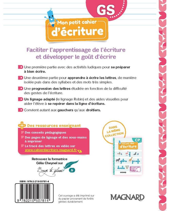 Mon petit cahier d'écriture - GS