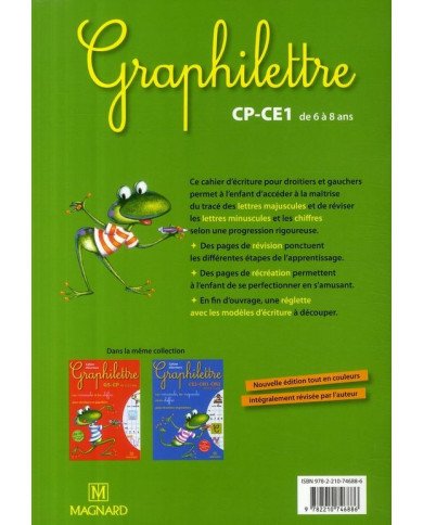Graphilettre : CP-CE1 - cahier d'écriture - les majuscules pour droitiers et gauchers - de 6 à 8 ans