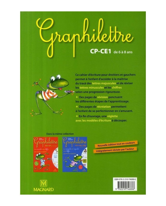 Graphilettre : CP-CE1 - cahier d'écriture - les majuscules pour droitiers et gauchers - de 6 à 8 ans