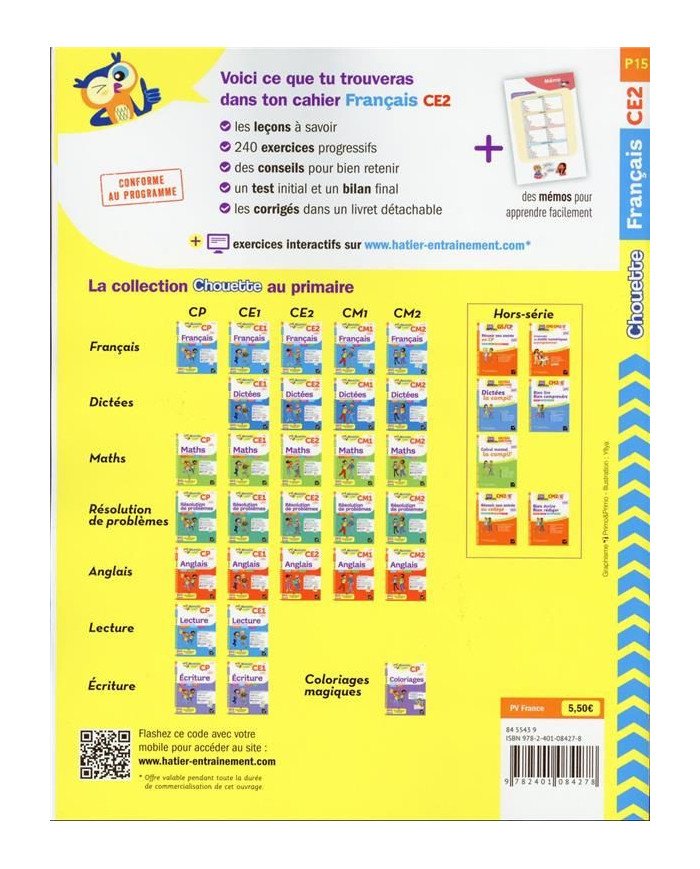 Chouette entraînement Tome P15 : français - CE2
