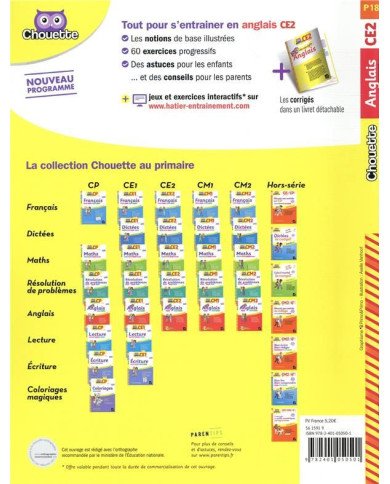 Chouette entraînement : anglais - CE2