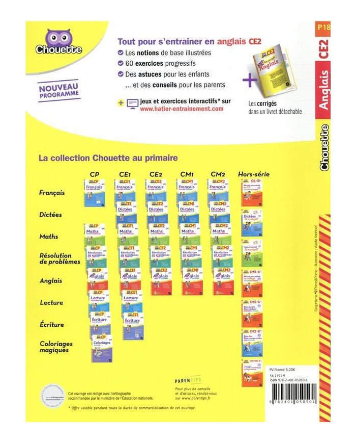 Chouette entraînement : anglais - CE2