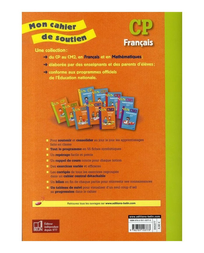 Mon cahier de soutien - français - CP