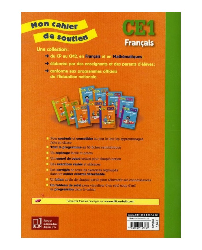 Mon cahier de soutien - français - CE1
