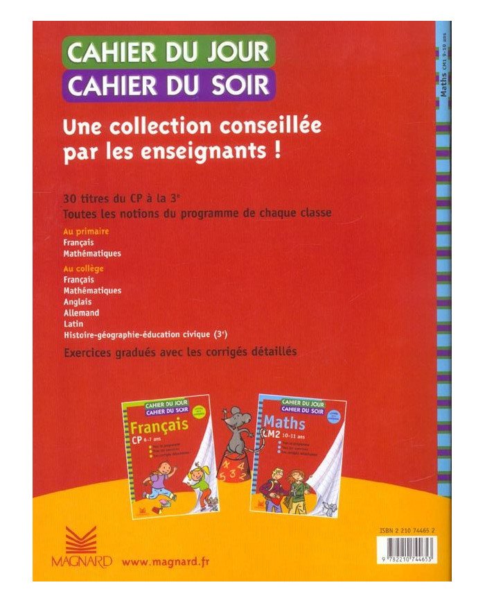 Cahiers du jour/ soir : mathématiques - CM1