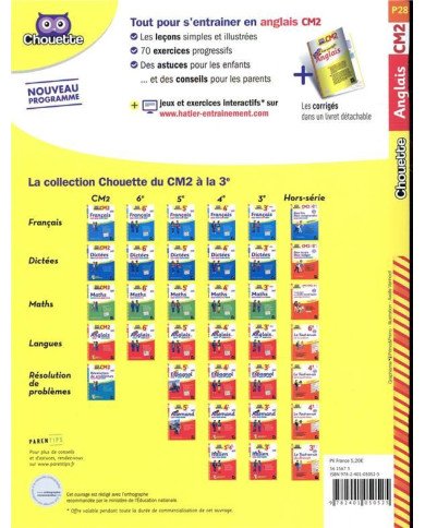 Chouette entraînement : anglais - CM2