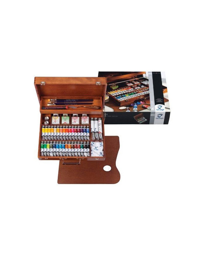 Coffret Van Gogh en Bois couleurs à l'huile 34 couleurs + accessoires