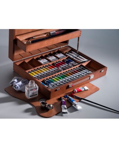 Coffret Van Gogh en Bois couleurs à l'huile 34 couleurs + accessoires